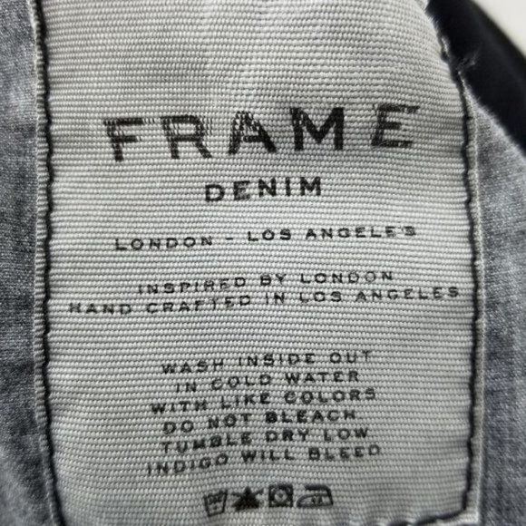Frame Le Skinny De Jeanne Film Noir Raw Hem Jeans Size 27 - Picture 13 of 13